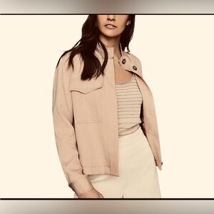Reiss Ives twin pocket utility jacket in pale pink size 4